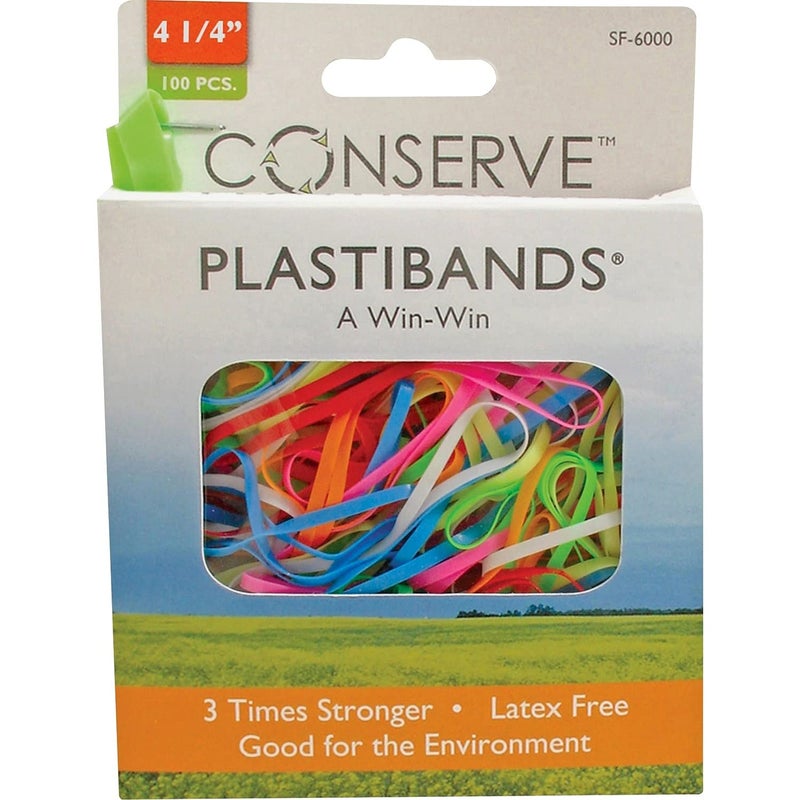 Baumgartens : PlastiBands, Size 4-1/4", 100/BX, Assorted Colors -:- Sold as 2 Packs of - 100 - / - Total of 200 Each